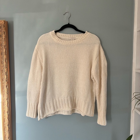 Christian Siriano Sweaters - Christian Siriano New York Cream Chenille Ribbed Knit Sweater Women’s Large